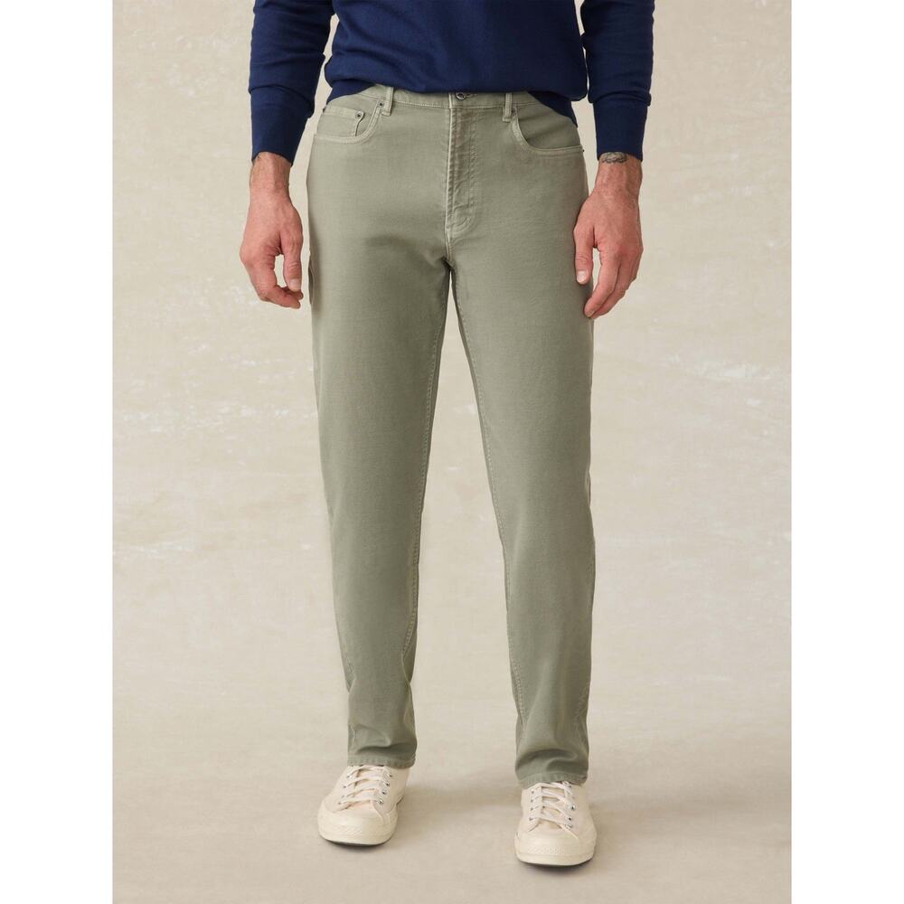 34x26 Faherty Stretch Terry 5 Pocket Pants Men’s Green Straight Casual Preppy